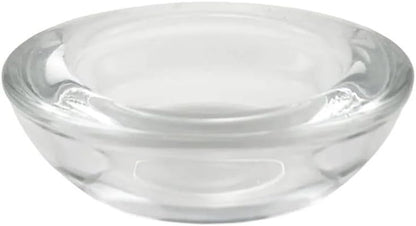 WGV Sturdy Tea Light Votive Candle Holder 3" W, Clear Heavy Thick Chubby Plate Bowl Glass, Small Accent Decor, 1 Pc2