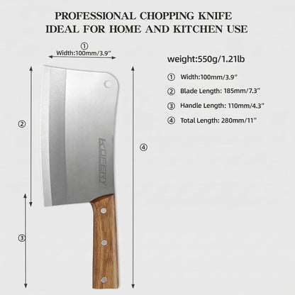 7.3" Carbon Steel Meat Cleaver for Heavy Duty Bone Chopping7