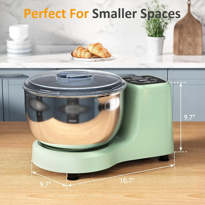 Electric Dough Maker with Ferment Function, 5.3QT Dough Mixer with Adjust Time, Household Stand Mixer Kitchen Flour Kneading Machine, LED Touch Panel, 304 Stainless Steel Bowl, Green6