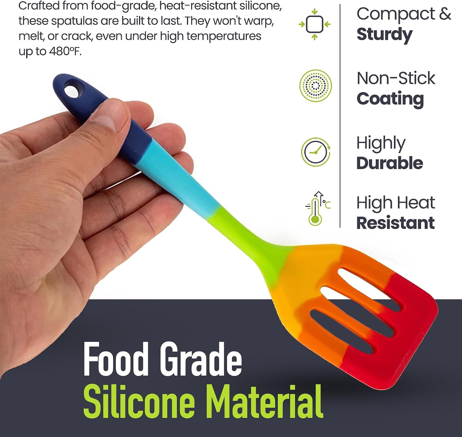 9-piece-rainbow-silicone-spatula-set-with-tongs-multicolor-heat-resistant-cooking-utensils-for-nonstick-cookware-flexible-turner-spoon-spatula-brush-fda-safe