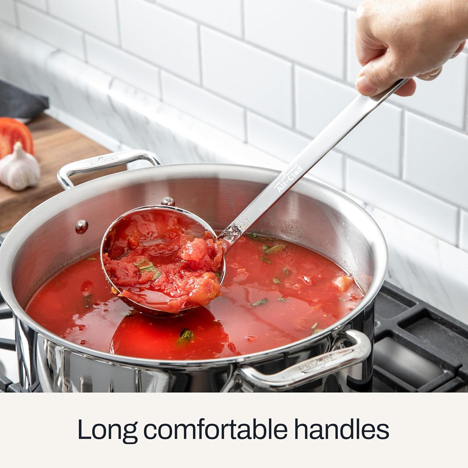 all-clad-5-piece-stainless-steel-kitchen-utensil-set-includes-ladle-solid-spoon-slotted-spoon-turner-storage-caddy-heavy-gauge-ergonomic-dishwasher-safe-silver