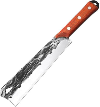 Meat Cleaver, 8 Inch Kitchen Knives with Sheath Stainless Steel Forged Firewood Knife Vegetable Cleaver Chopper Knives Butcher Knife Tools(Only Knife)1