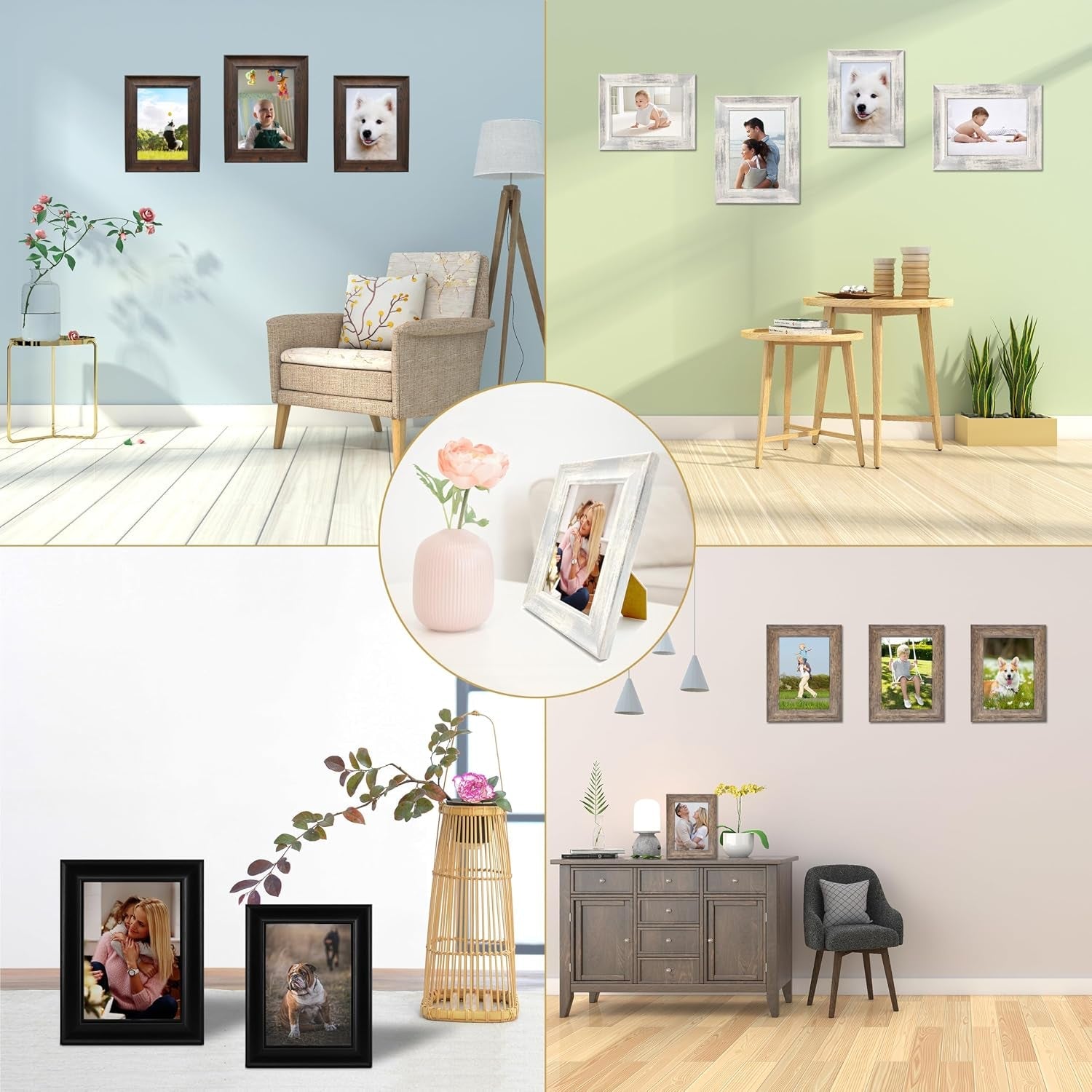 4x6-picture-frames-black-wood-pattern-high-definition-glass-for-table-top-display-and-wall-mounting-photo-frame-pack-of-4