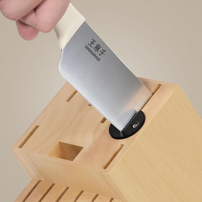 15 Pcs Knife Block Set, Japanese High Carbon Stainless Steel Sharp Blade Knife Set, Razor Sharp Knives Set for Kitchen, Dishwasher Safe, Elegant Box for Men Women, Natural4