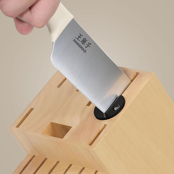 15 Pcs Knife Block Set, Japanese High Carbon Stainless Steel Sharp Blade Knife Set, Razor Sharp Knives Set for Kitchen, Dishwasher Safe, Elegant Box for Men Women, Natural4