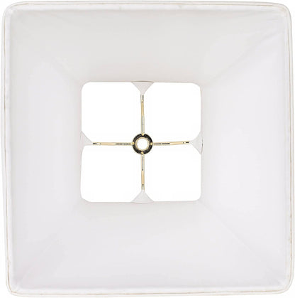 Medium Ivory Classic Square Shades 5.25X10X9 (Spider) Set of 2 | 5.25" Top X 10" Bottom X 9" High Replacement for Table Lamps Shade Pre-Assembled Harp + Finial3