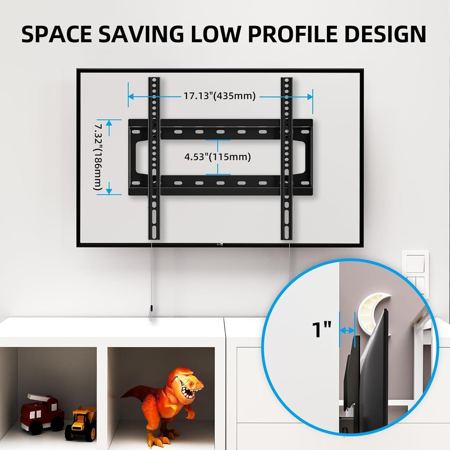 tv-wall-mount-fixed-for-most-26-65-inch-flat-curved-tvs-max-vesa-400x400mm-up-to-99lbs-fits-16-inch-wood-studs-universal-low-profile-wall-mount-tv-bracket-space-saving-hv8401