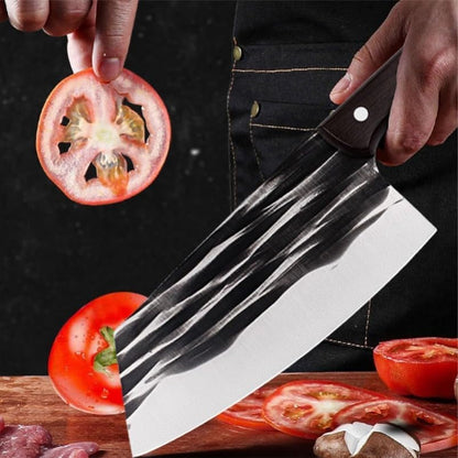 Meat Cleaver, 7 Inch Cleaver Knife Chef Slicing Meat Chop Vegetables Kitchen Knives Hand Forged Blade Wood Handle Utility Knife Cooking Tools6