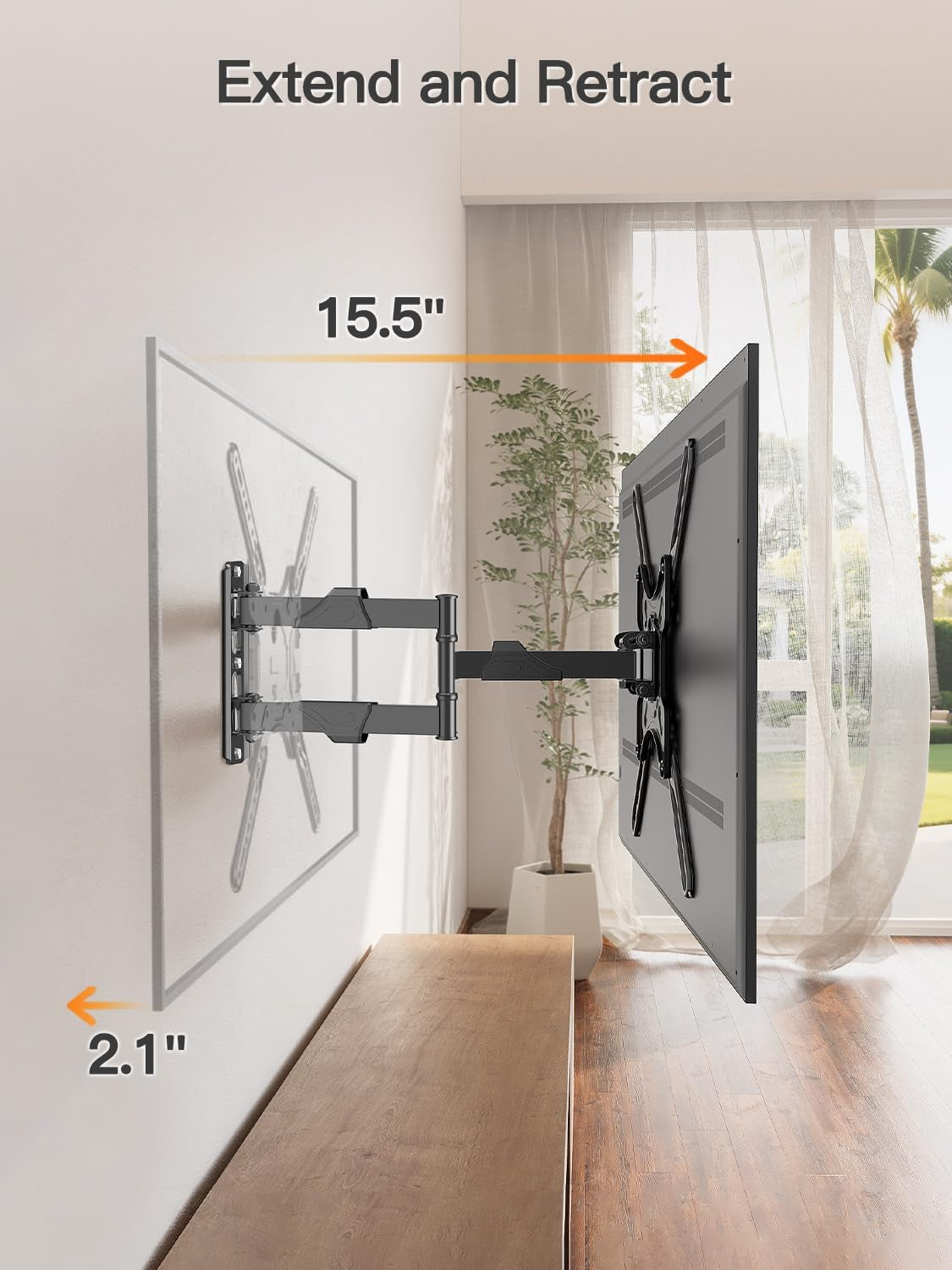 full-motion-tv-wall-mount-for-26-60-tvs-max-vesa-400x400-77-lbs-swivel-tilt-articulating-arms-single-stud-center-mount-compatible-with-corner-installation-for-home-flat-tvs