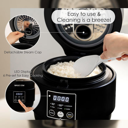 Rice Cooker 4 Cup Uncooked/ 8 Cup Cooked, Digital Display with Warmer, Small Rice Maker & Multiple Settings, 24H Delay Timer, Automatic Keep Warm, Nonstick Inner Pot, Arrocera Eléctrica8