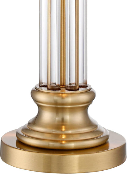Rolland 30" Large Table Lamps Set of 2 Gold Brass Glass Antique6