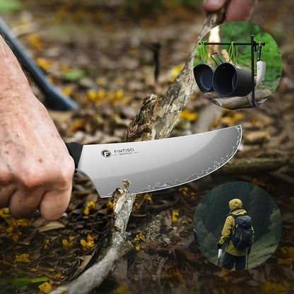 6.9" Viking Butcher Knife, Hand Forged High Carbon Steel Cleaver4