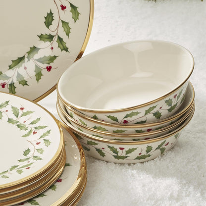 Holiday Christmas Porcelain 18-Piece Dinnerware Set for 63