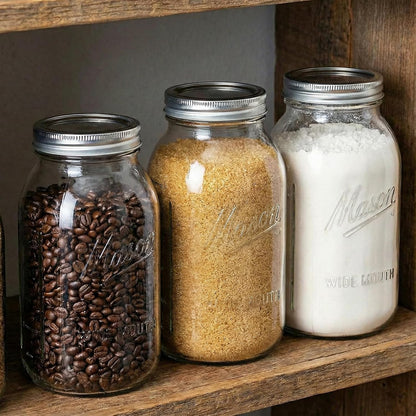 3 Pack 64Oz Wide Mouth Mason Jars,Half Gallon Mason Jar for Pickling, Canning, Fermenting and Food Storage, Microwave & Dishwasher Safe3