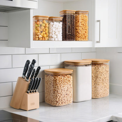 Flour Sugar Storage Containers 4 Qt, Set of 2 Glass Flour Container7