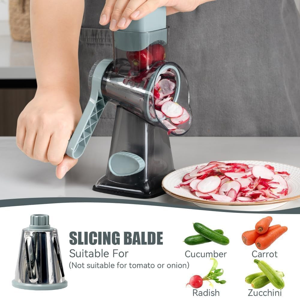 rotary-cheese-grater-hand-crank-transparent-shredder-slicer-grinder-3-stainless-steel-blades-stable-suction-labor-saving-handle-safe-kitchen-tool-for-cheese-vegetable-nuts-chocolate