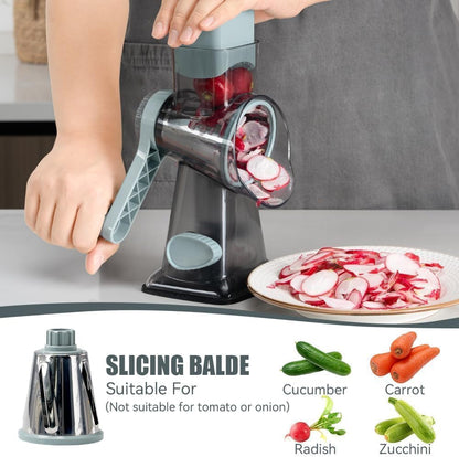 Rotary Cheese Grater Hand Crank Transparent - Shredder Slicer Grinder 3 Stainless Steel Blades, Stable Suction, Labor-Saving Handle, Safe Kitchen Tool for Cheese, Vegetable, Nuts, Chocolate2