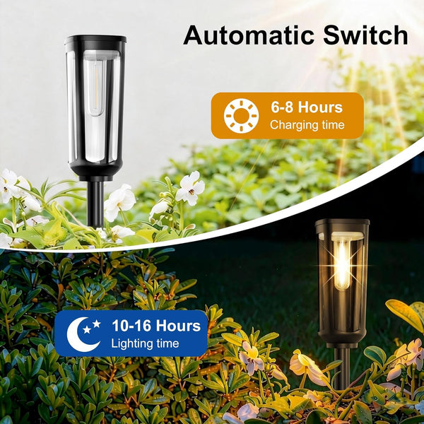 Solar Pathway Lights Outdoor Waterproof, 8 Pack Solar Walkway Lights3