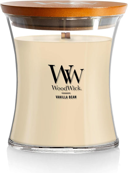 Woodwick Vanilla Bean Holiday Candle Gifts for Women and Men, 9.7 Oz Medium Hourglass Candle with Crackling Wick1