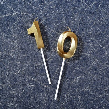 10Th Birthday Candles,Gold Number 10 Cake Topper for Birthday Decorations Party Decoration2