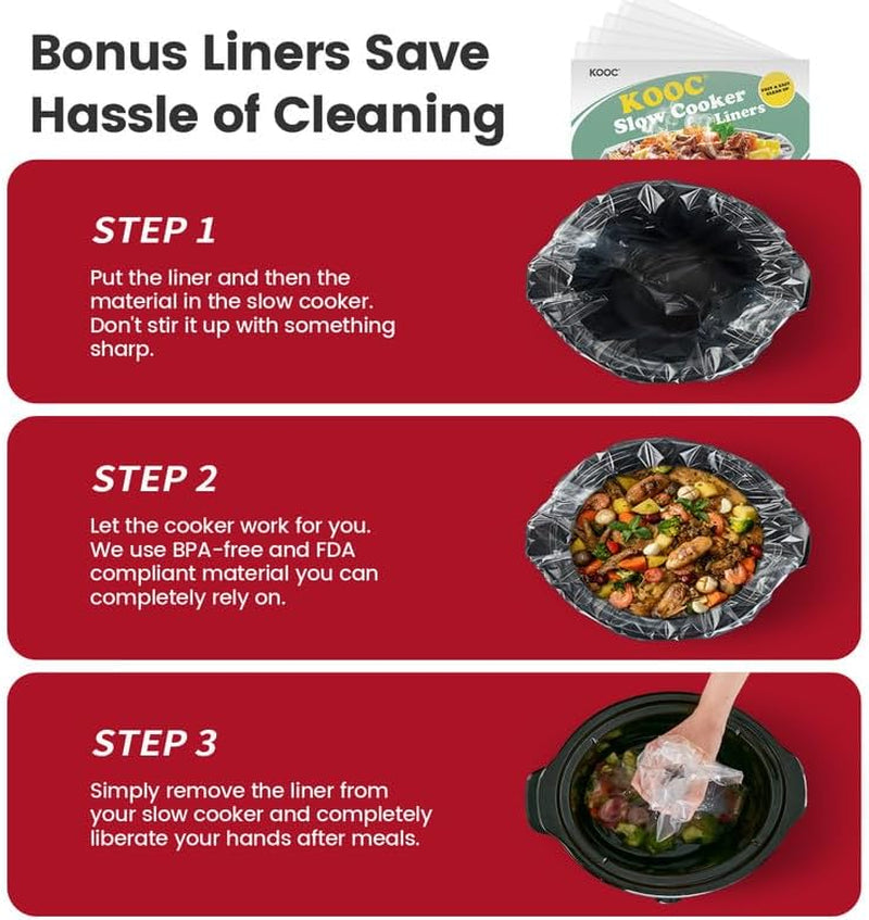 4-quart-slow-cooker-3-cooking-settings-dishwasher-safe-ceramic-crock-lid-free-pot-liners-included-red-ellipse-pot