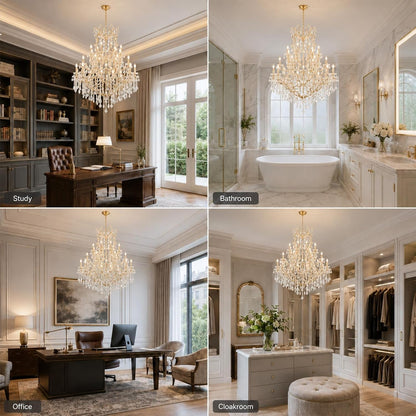 Crystal Candle Chandelier for High Ceilings,Maria Theresa Staircase Light8