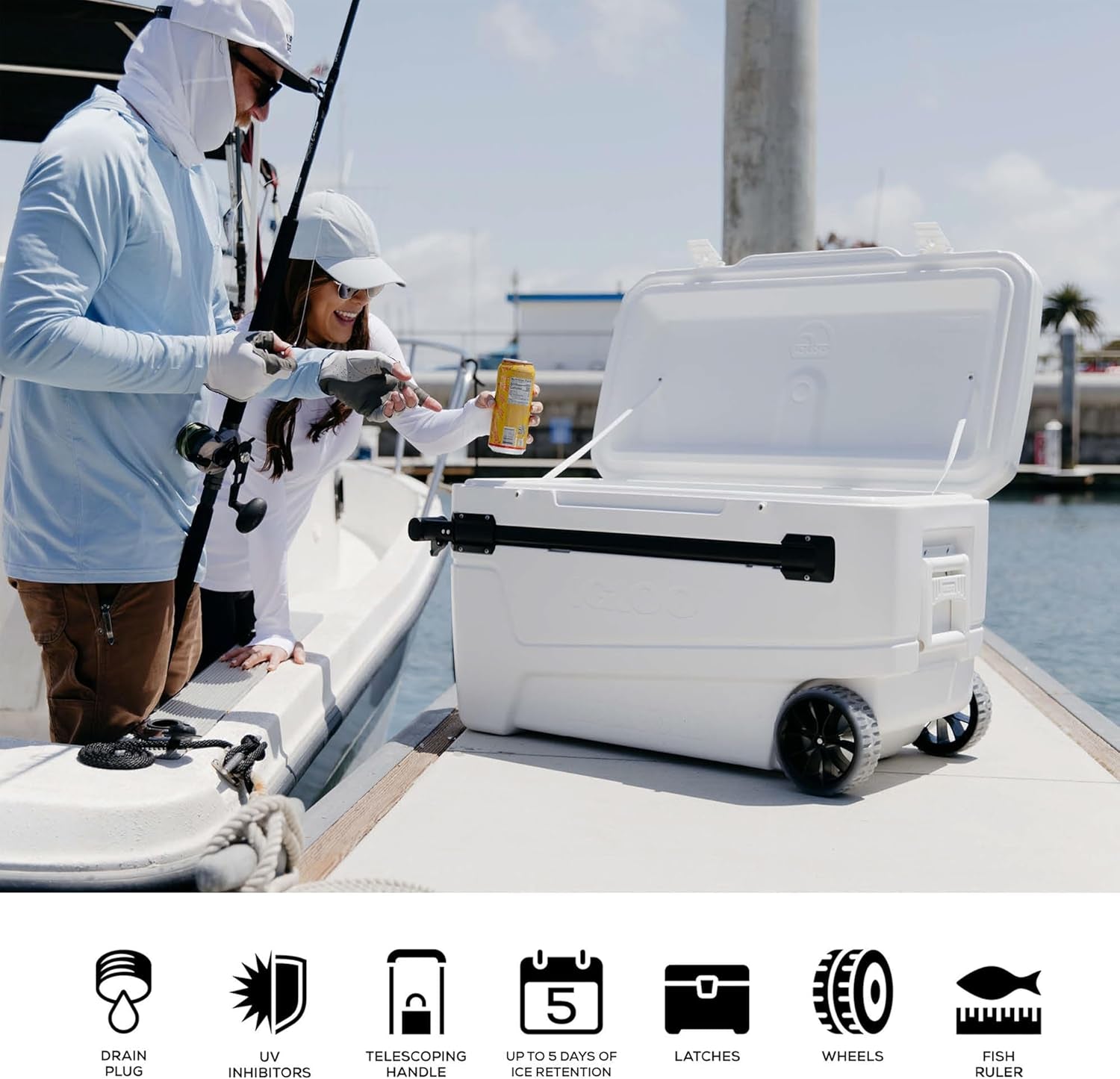 maxcold-glide-110qt-wheeled-cooler-insulated-hard-shell-ice-chest