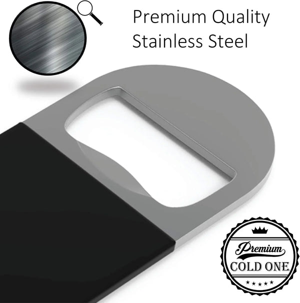 Bartender Bottle Openers, Beer Bottle Openers, Speed Openers 3 Pack by Premium Cold One. Professional Grade: Rubber Coated, Stainless Steel. Large, 7 Inch2