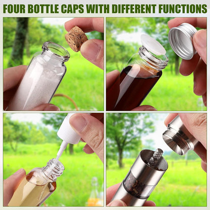 Portable Spice Bag for Travel, Camping Spice Kit with 8 Jars-Green7