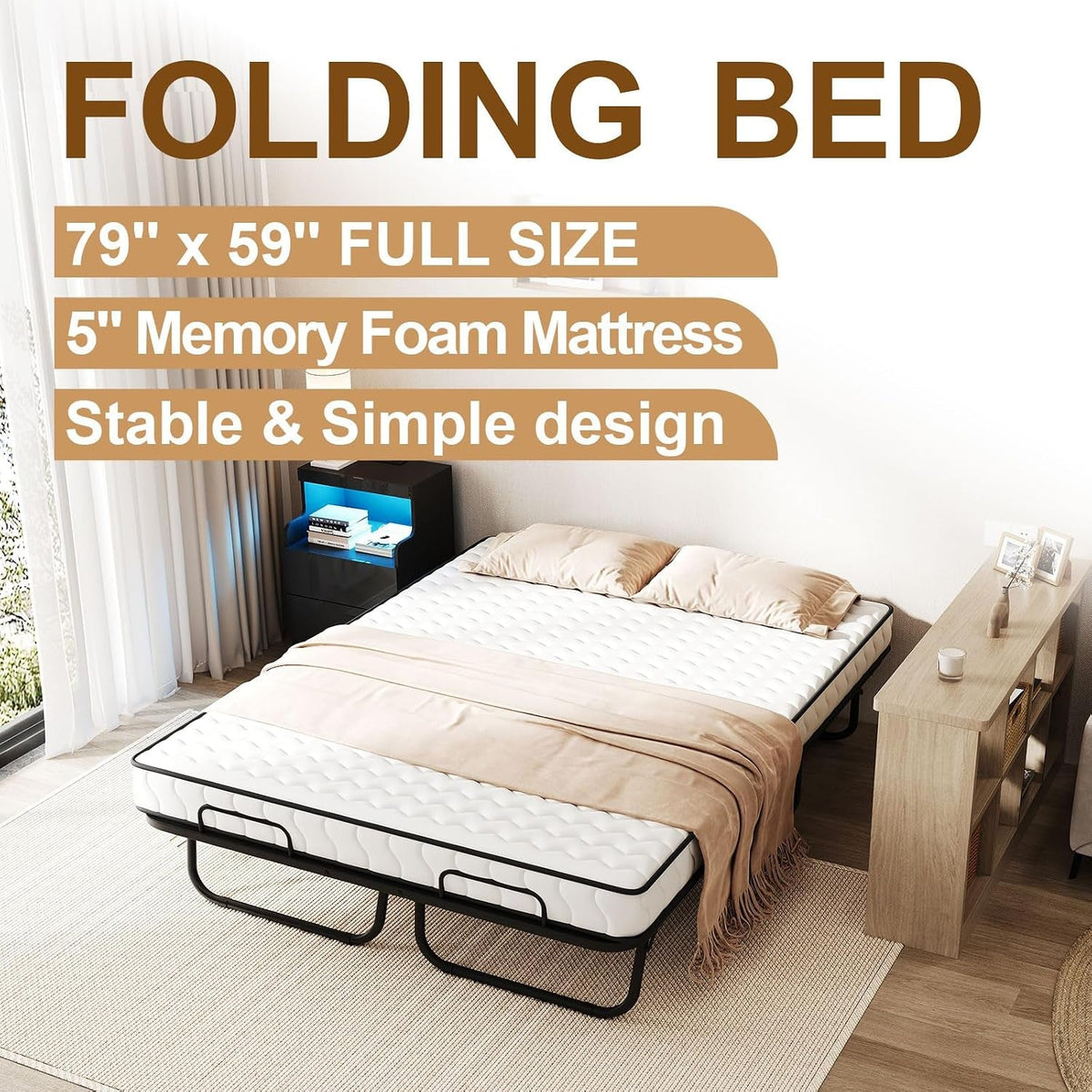 full-size-79x-59-folding-bed-with-5-memory-foam-mattress-wooden-and-steel-frame-extra-large-wide-rollaway-bed-for-guest-comfortable-sleep-in-a-large-space
