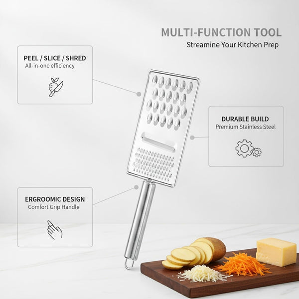 Stainless Steel Vegetable Peeler and Grater, Multi-Function Handheld Tool for Peeling, Slicing, and Shredding (1 PC)4