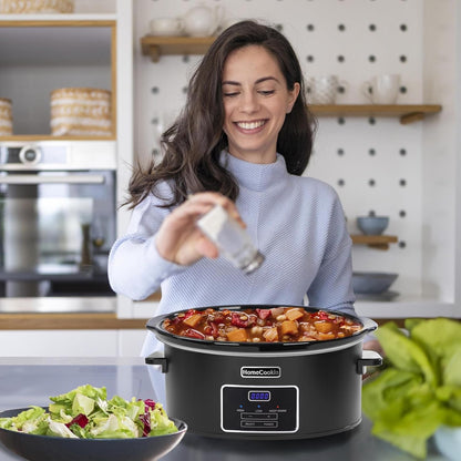 7 Quart Programmable Slow Cooker, Kitchen Appliances, Perfect Kitchen Small Appliance for Family Dinners, Black Stainless Steel5