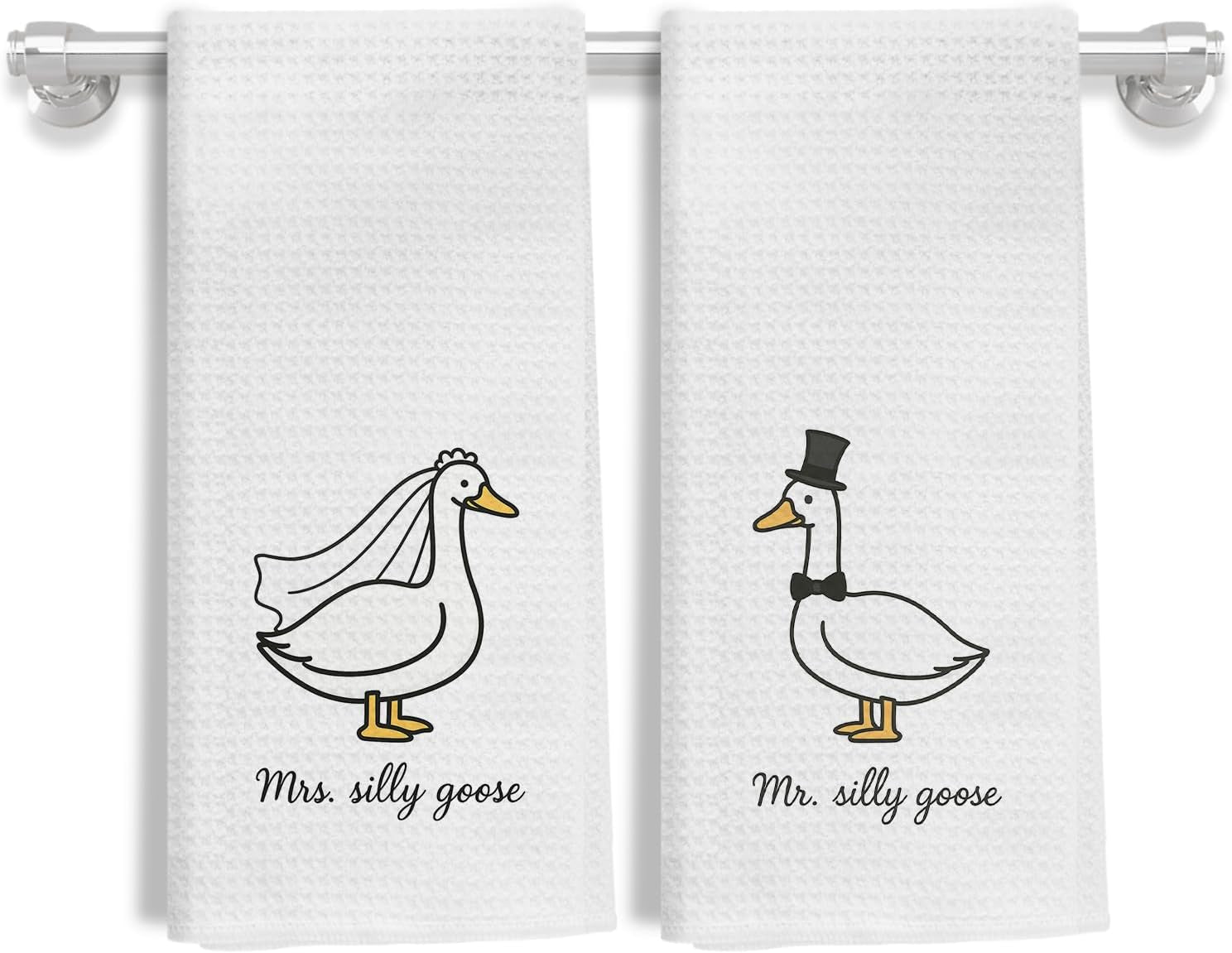 funny-mr-and-mrs-silly-goose-kitchen-towels-wedding-gifts-for-couples-newlyweds-dish-tea-towels-for-kitchen-decor-just-married-gifts-decorative-hand-towels-for-bathroom-16x24-inch-set-of-2