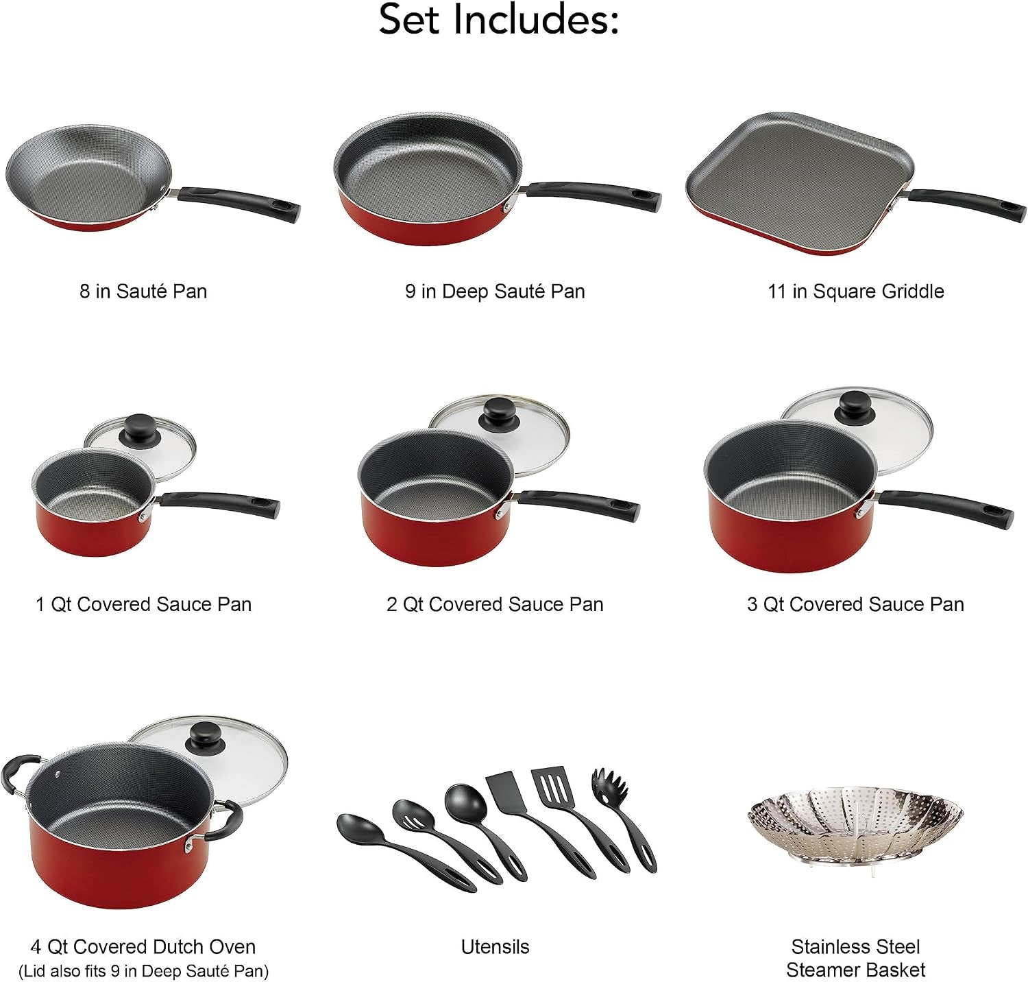 18-piece-nonstick-cookware-set-red-aluminum-construction-dishwasher-safe-compatible-with-gas-electric-ceramic-cooktops-includes-saute-pans-griddle-dutch-oven-cooking-utensils