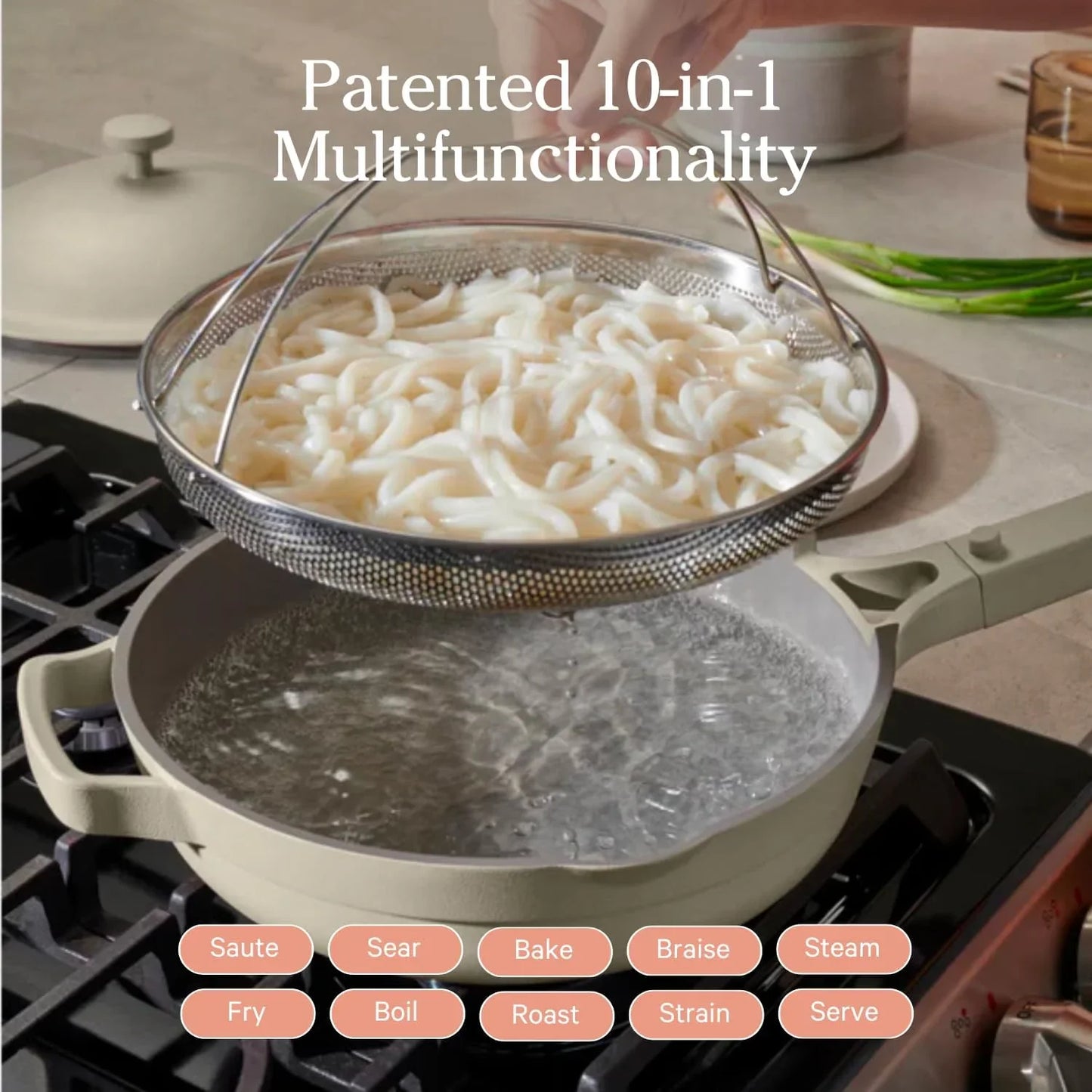 10.5" PFAS-Free Ceramic Pan Set w/ Lid + Steamer