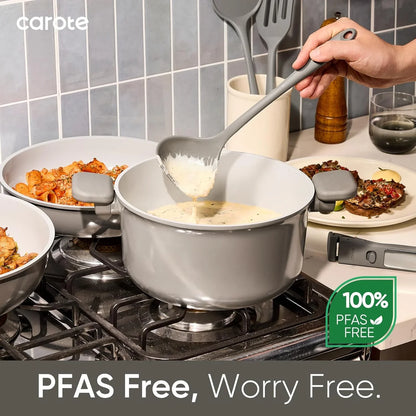 27-Piece Ceramic Nonstick Cookware Set with Detachable Handles