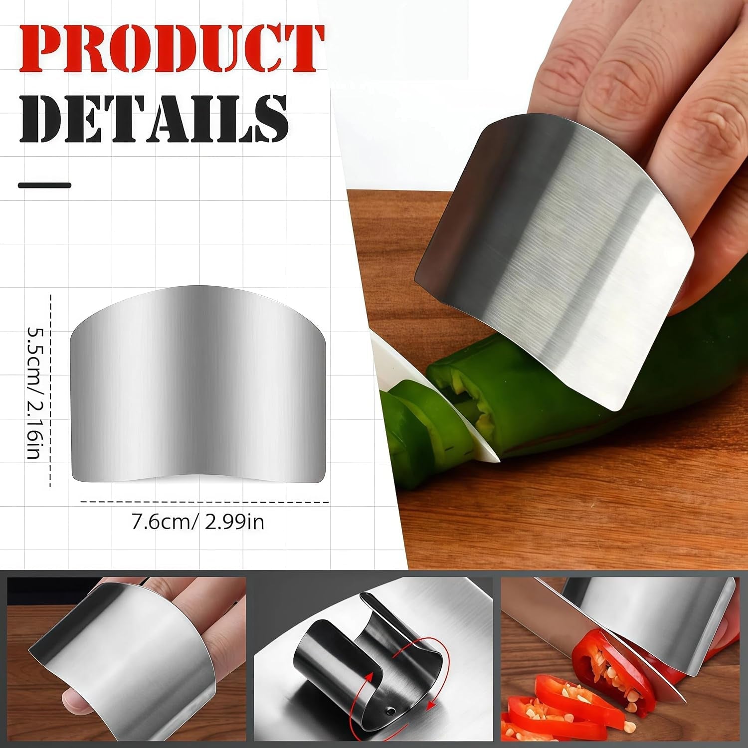 stainless-steel-finger-guard-adjustable-finger-guard-protector-for-cutting-food-premium-slicing-tool-for-chopping-dicing-and-food-prep-2pcs