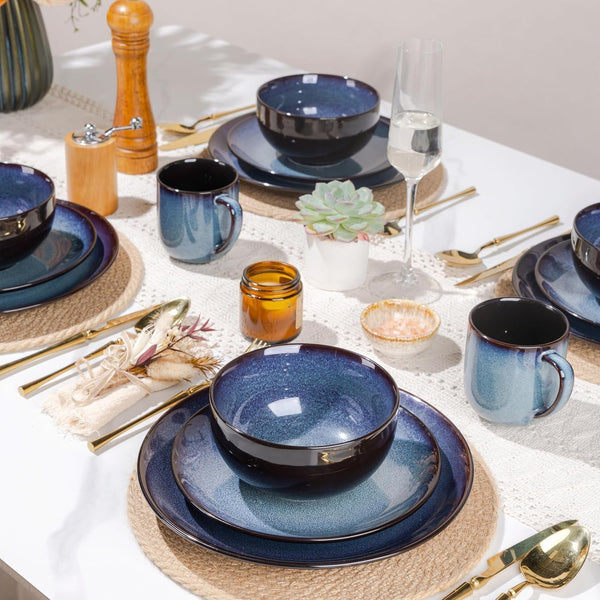 Ceramic Dinnerware Sets for 6,18Pcs Porcelain Plates and Bowls Set7