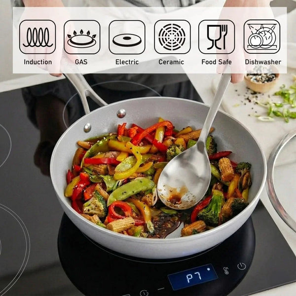 '- Ceraterra 12" Ceramic Nonstick Flat Bottom Wok/Stir-Fry Pan - PFOA, PTFE, PFAS Free, Dishwasher and Oven Safe, Made in Korea (12-In)3