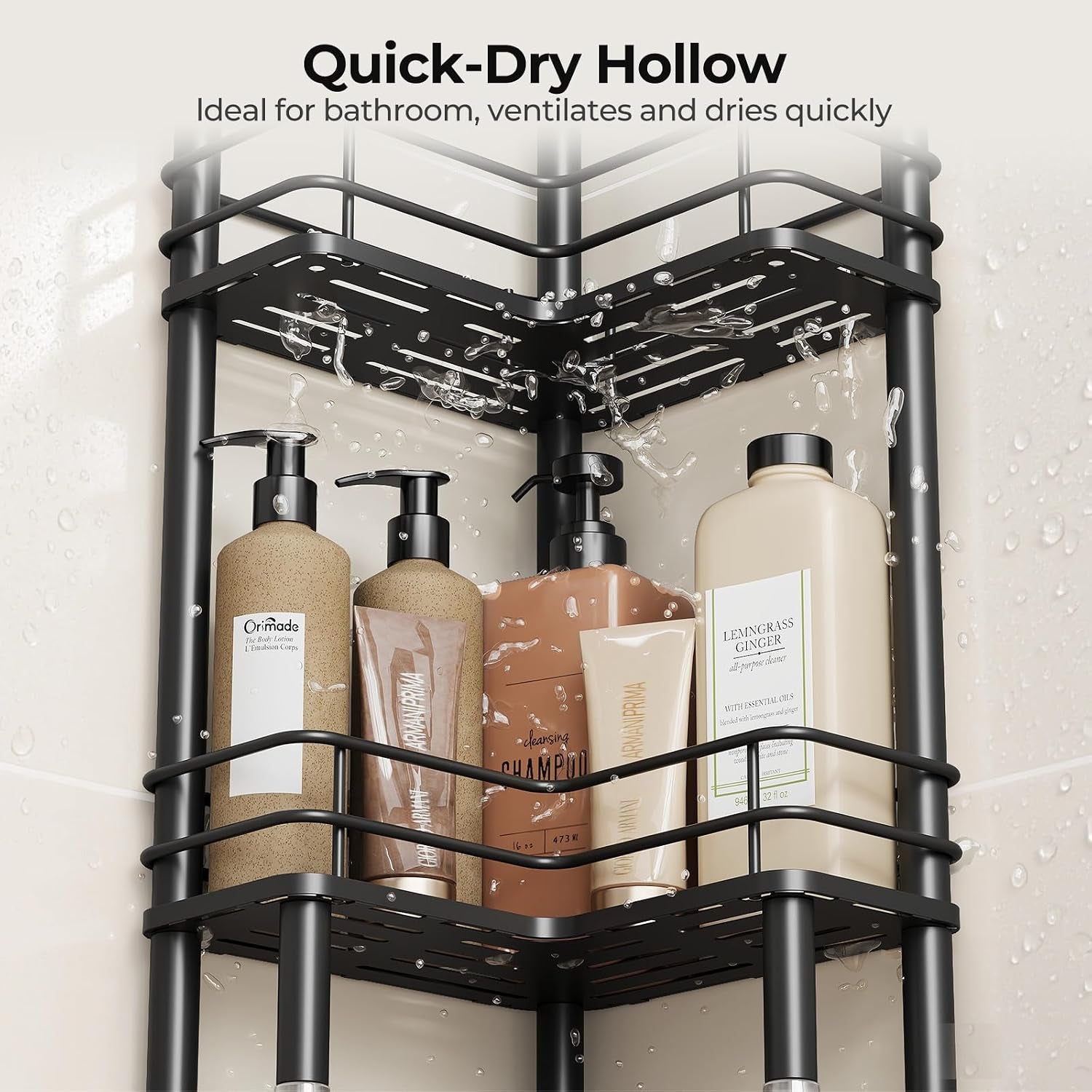 rustproof-4-tier-floor-standing-corner-shower-caddy-organizer-with-toothbrush-holder-large-spacing-floor-shower-shelf-rack-storage-stands-with-hooks-for-bathroom-kitchen-black