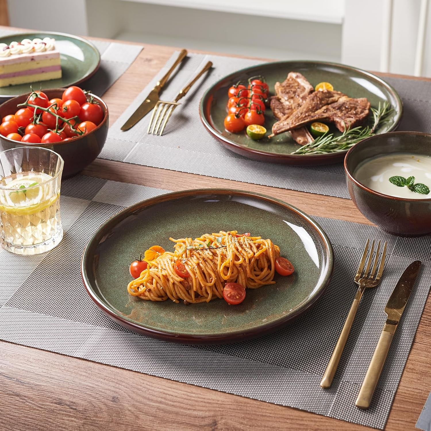 stoneware-dinnerware-sets-for-4-12pcs-plates-and-bowls-sets-dishes-reactive-glaze-ceramic-dish-set-microwave-dishwasher-safe-highly-chip-and-crack-resistant-dishware-sets-brown-green