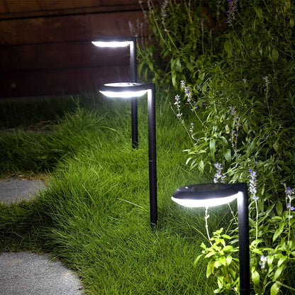 Outdoor Solar Path Lights Waterproof Landscape Pathway Light with 6 White Leds Garden Lighting Decorative for Patio Driveway Backyard (Black-4 Pack)1