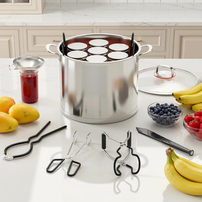 Canning Supplies Starter Kit, Tools Set with Stainless Steel Rack | True 304 Stainless Steel, Rustproof, Food Grade, Heat-Resistant Handle, No Stick, Easy to Clean, Dishwasher Safe7