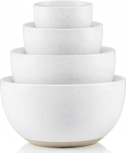 Mixing Bowls, Ceramic Nesting Bowls, Stoneware Kitchen Bowls, for Prep, Serving, Dishwasher Safe, 18/40/90/140 Oz, Set of 4, Moonstone1