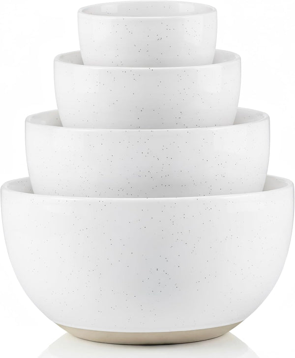 Mixing Bowls, Ceramic Nesting Bowls, Stoneware Kitchen Bowls, for Prep, Serving, Dishwasher Safe, 18/40/90/140 Oz, Set of 4, Moonstone1