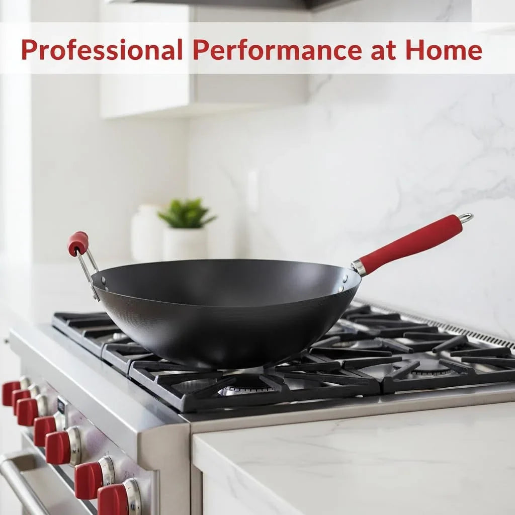 14-inch-red-wok-with-flat-bottom-carbon-steel-stir-fry-pan-with-wooden-handle-deep-cooking-wok-for-gas-electric-induction-stovetops