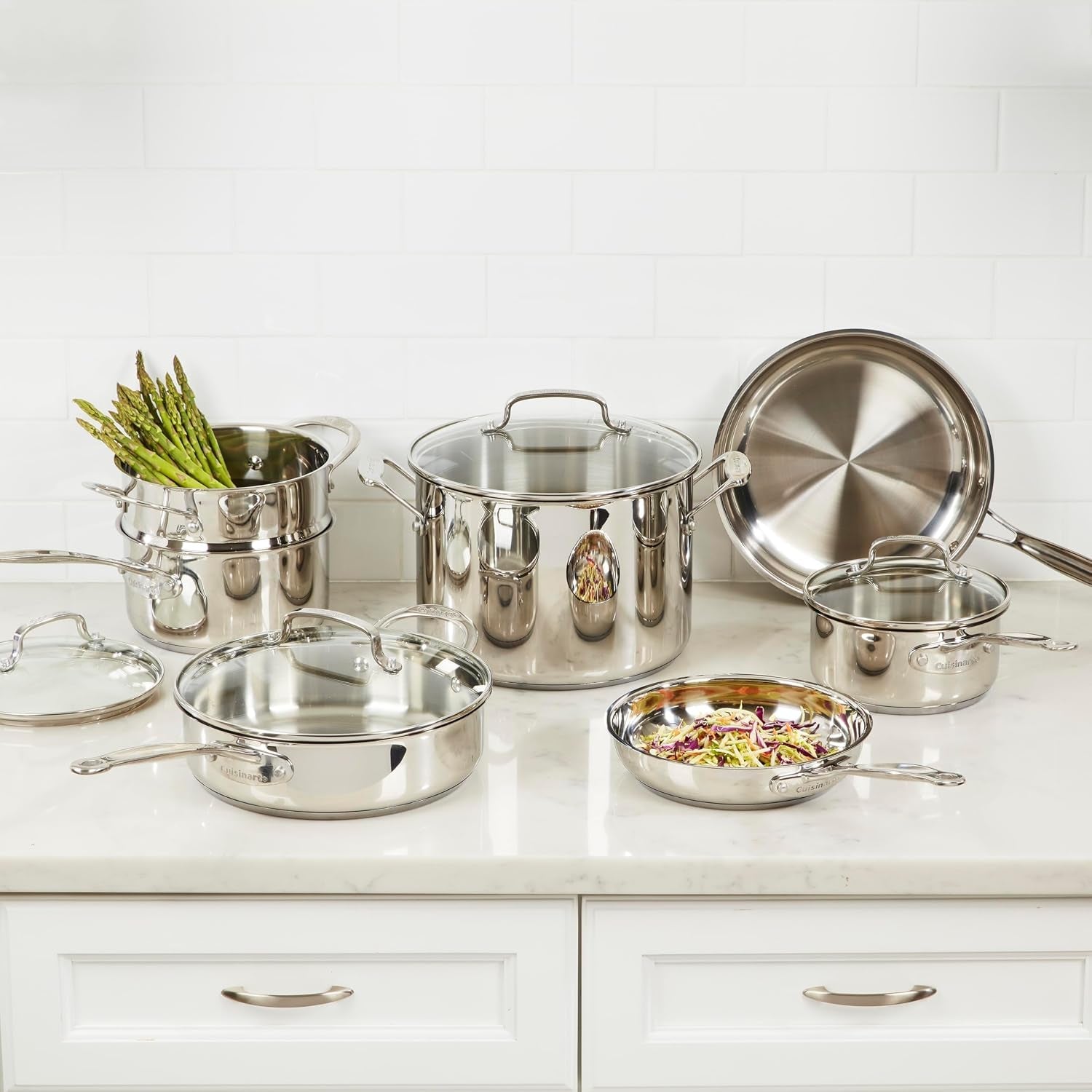 chef-s-classic-11-piece-stainless-steel-pots-and-pans-set-cookware-set-compatible-with-induction-electric-gas-cooktops-aluminum-core-for-even-heat-cool-grip-handles-dishwasher-safe-stainless-steel-cookware-set-dishwasher-safe-oven-safe-to-500-f-gas-electric-induction-compatible-77-11g
