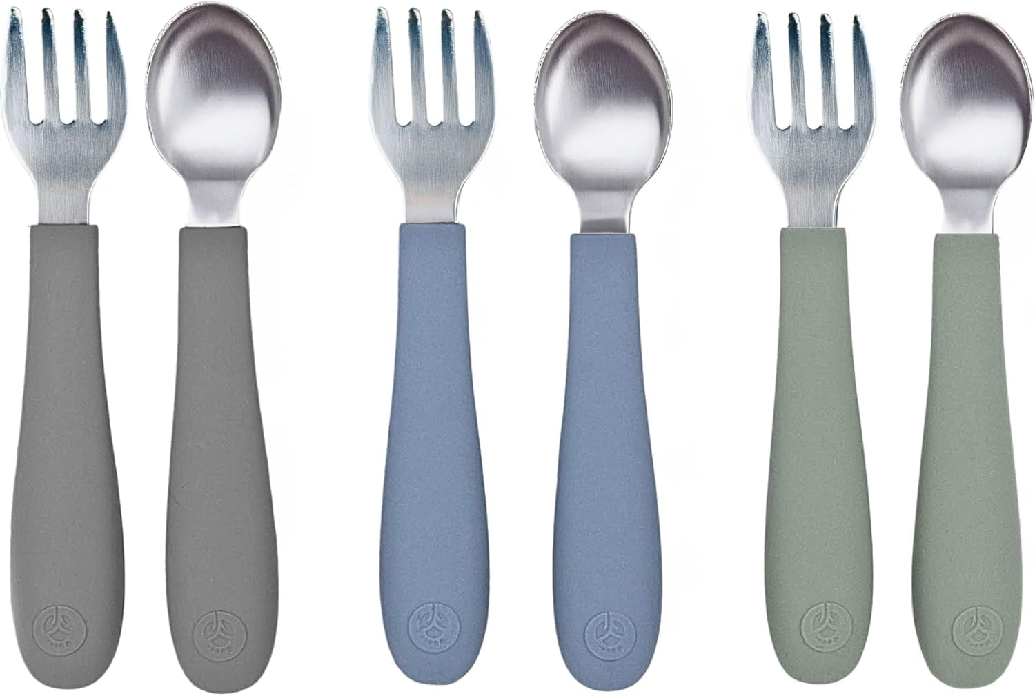 toddler-utensils-3-forks-3-spoons-18-8-stainless-steel-food-grade-silicone-thick-easy-grip-handles-perfect-length-for-new-self-feeders-gentle-on-gums-teeth-dishwasher-safe