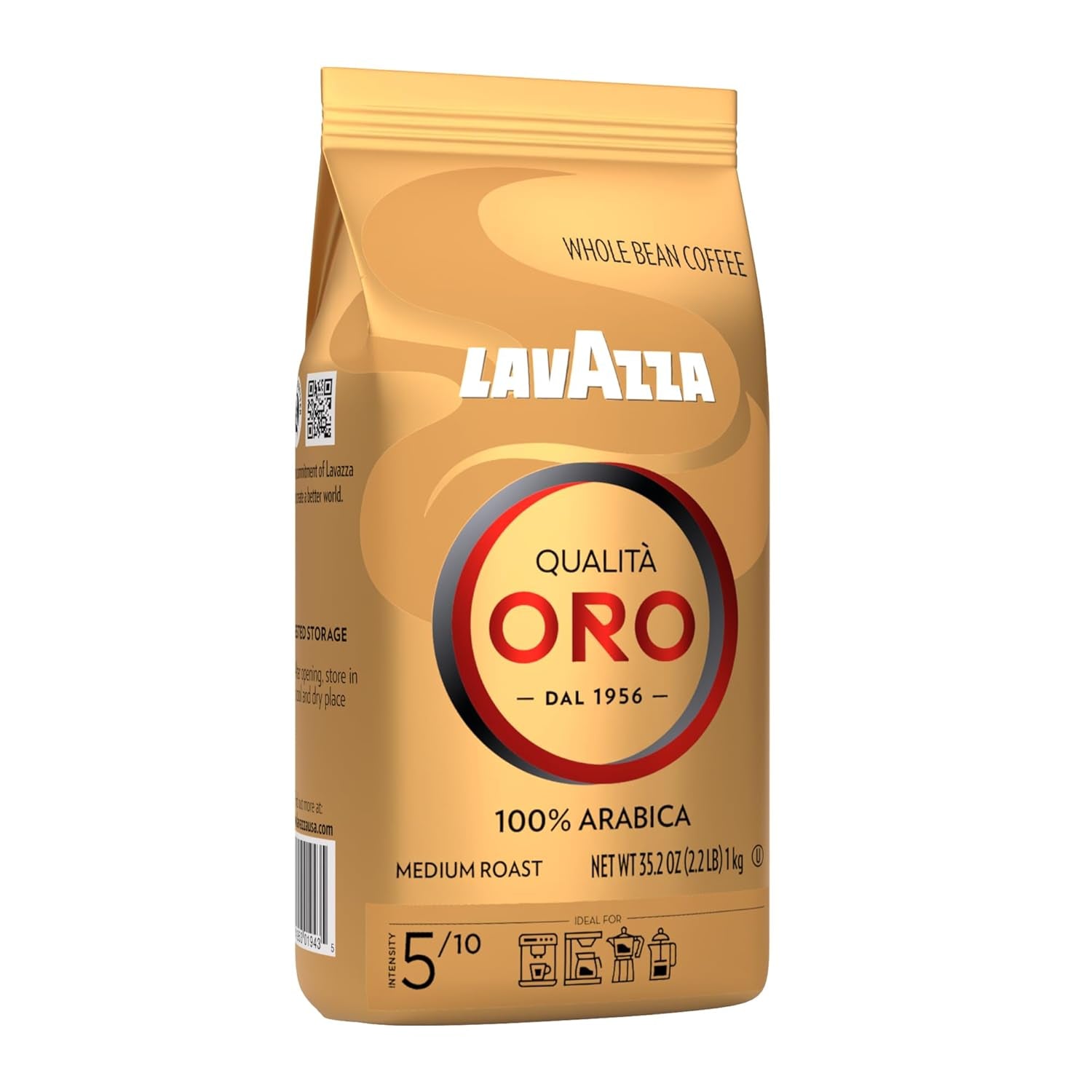 lavazza-qualita-oro-whole-bean-blend-medium-roast-2-2-pound-pack-of-1-100-arabica-central-america-african-highland-origins-fruity-aromatic
