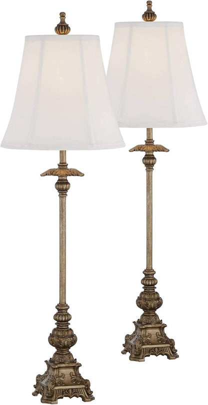 Juliette 36 1/2" Large Buffet Table Lamps Set of 2 Gold Skinny1